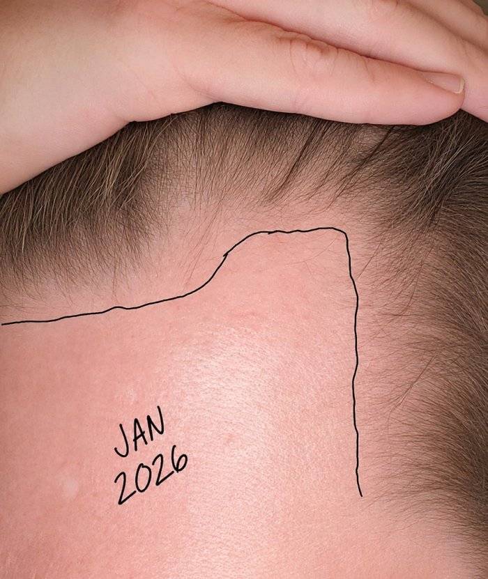 Early hair-density checkpoint photo
